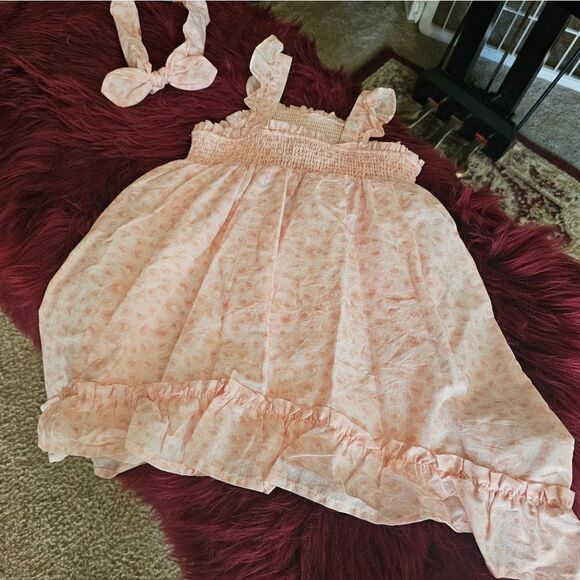 CYNTHIA ROWLEY APRICOT PRINT DRESS - Picture 5 of 5